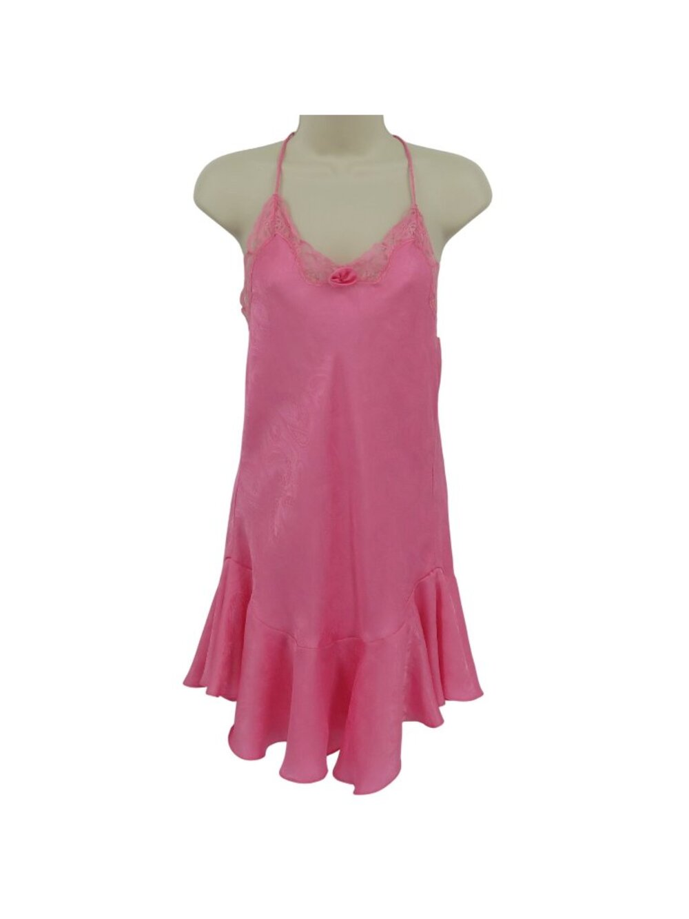 VTG Intimate Moments Women Medium Pink Paisley Scroll Nightgown Sleep Dress Chic